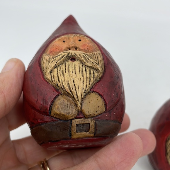 Santa Faces Oval Shape Porcelain Ornaments - Picture 6 of 12